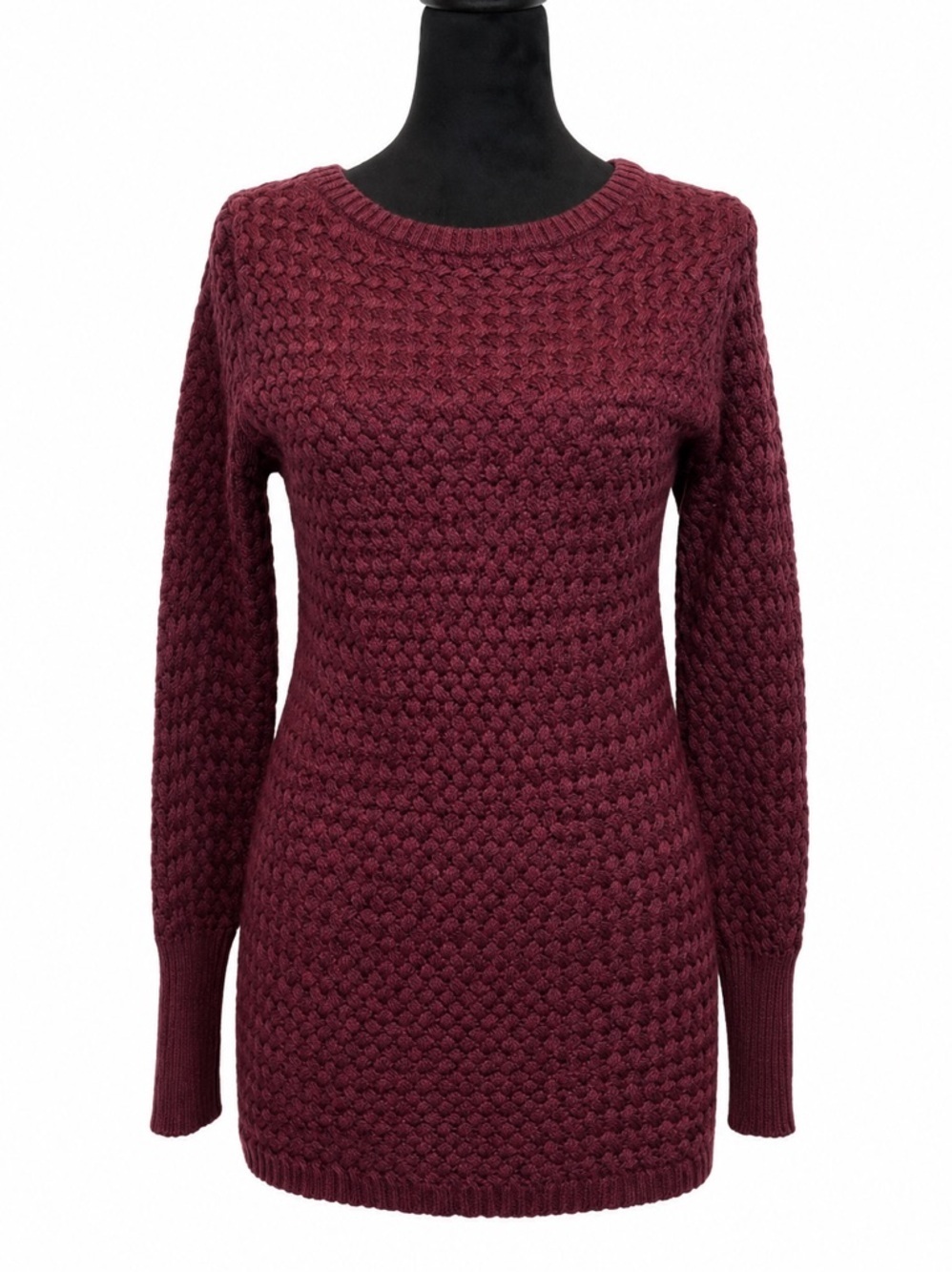 Athleta Burgundy Cypress Jasper Wool Blend Textured Sweater - Size XS